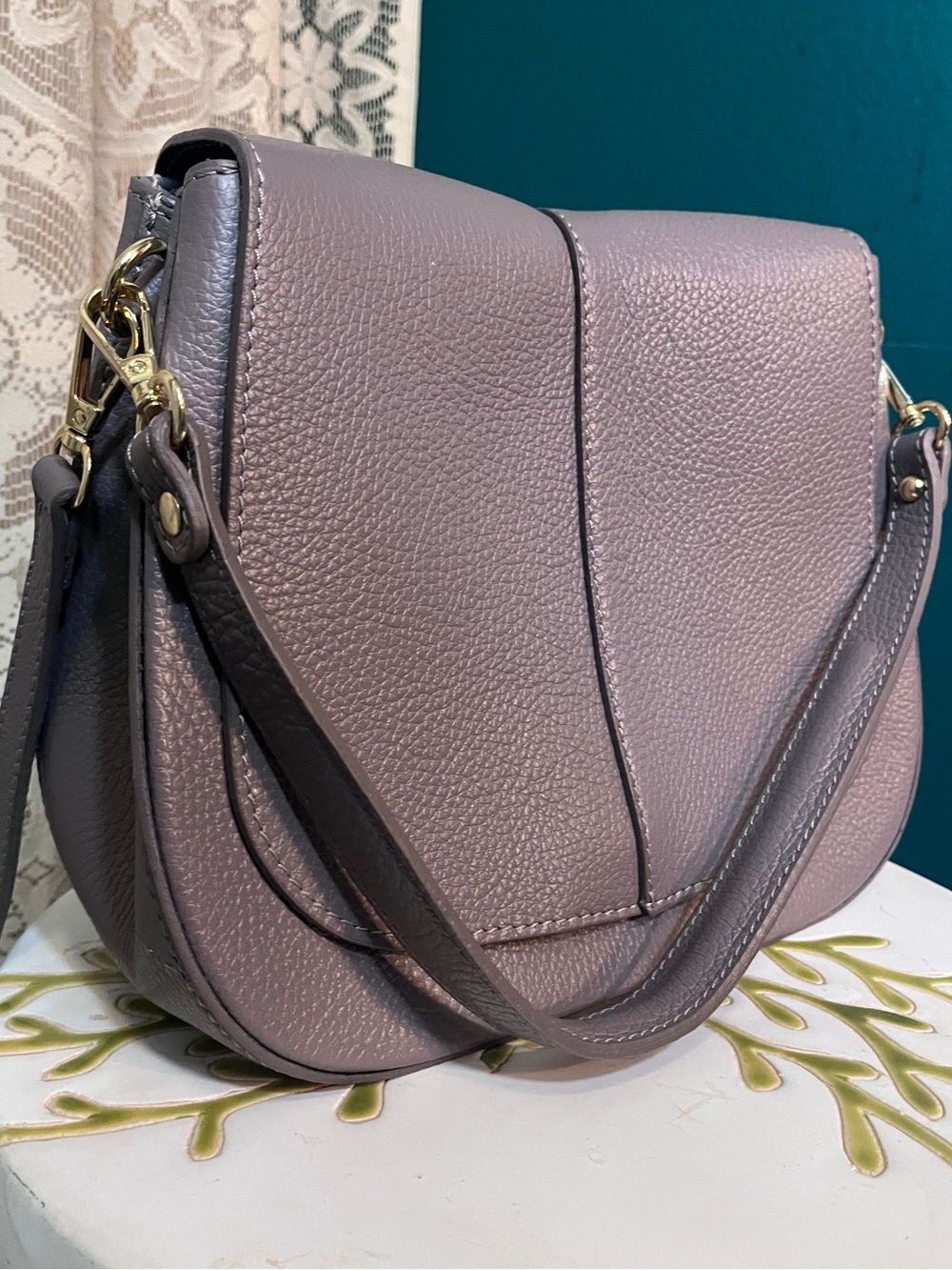 Made in Italy - Taupe Leather Purse
